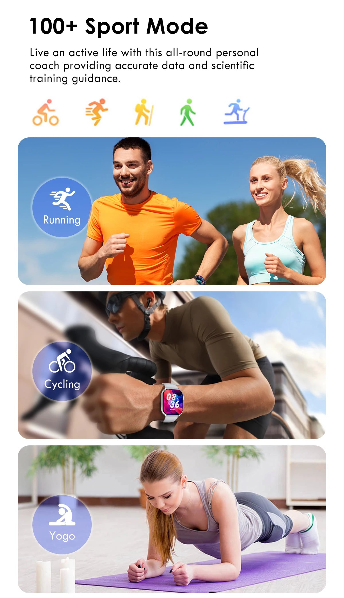 Original Lenovo Smart Watches Sports Fitness Watch Heart Rate