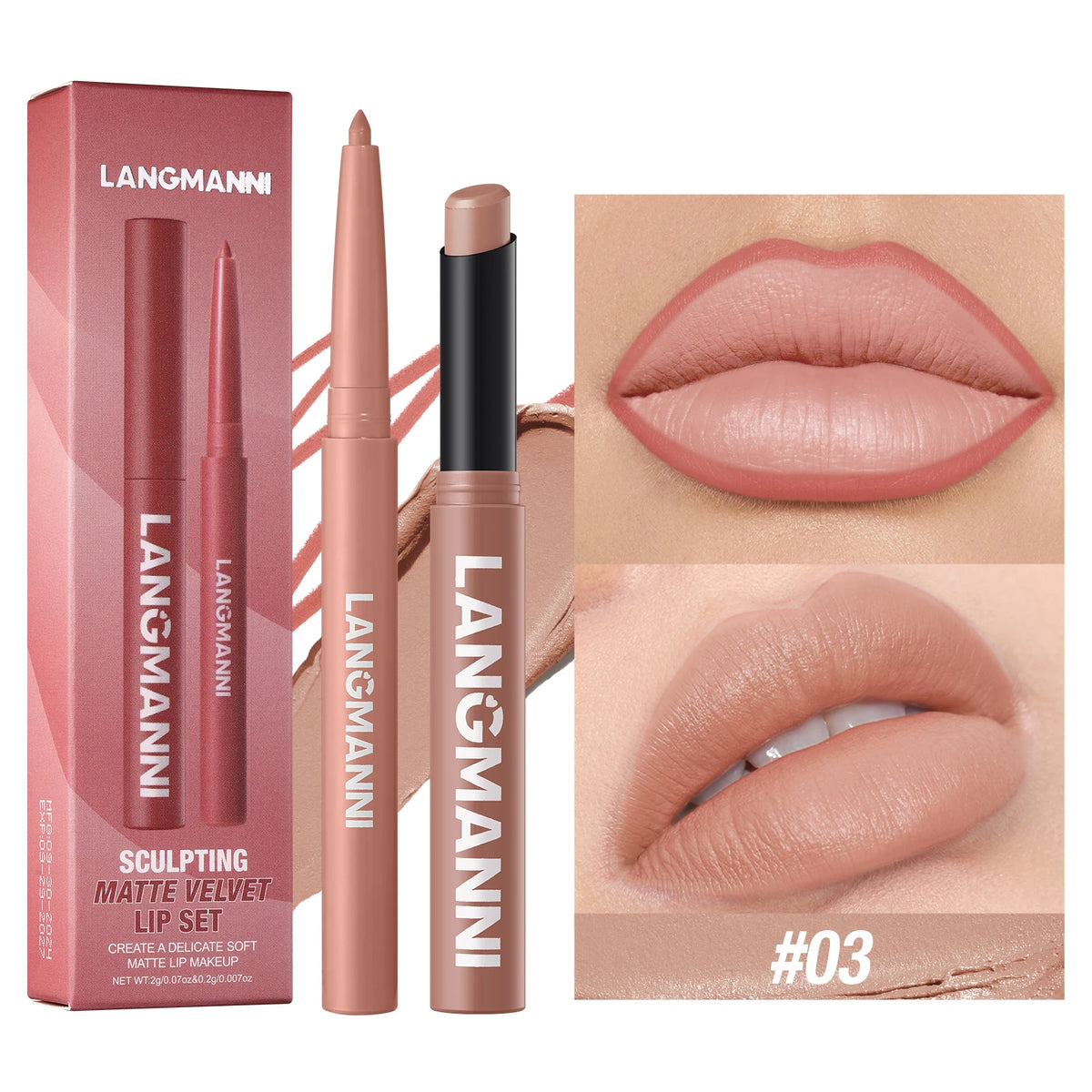 Integrated waterproof lipliner lipstick set