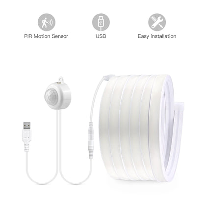 Smart PIR Motion Sensor Super Bright COB LED Strip Neon Light