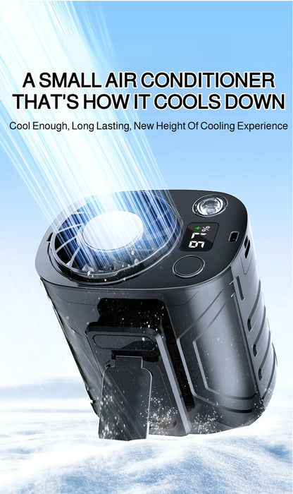 USB Rechargeable Waist-mounted Fan with Strong Light Turbine