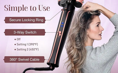 6-in-1 Hair Curler with 3 Barrel Hair Crimper
