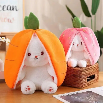 25cm Cute Strawberry Carrot Rabbit Plush Toy Stuffed Creative