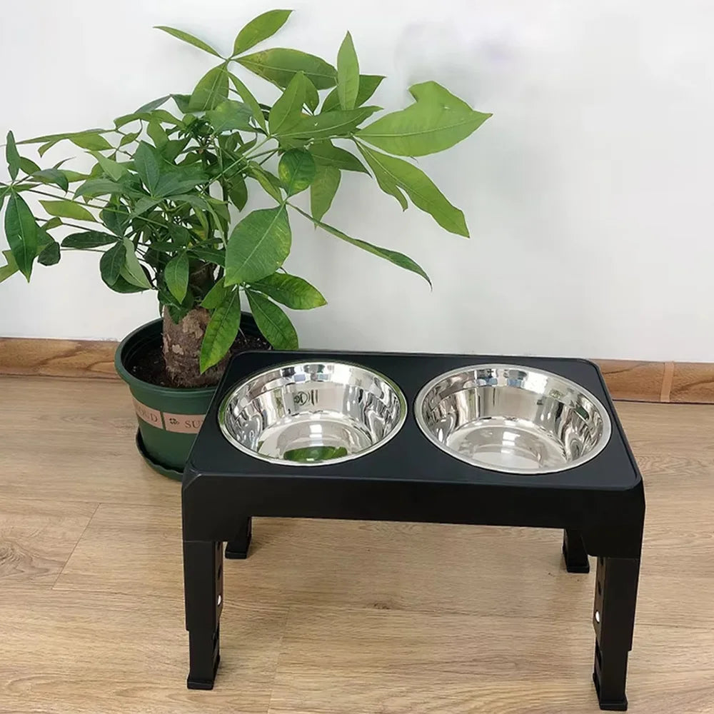 Elevated Dog Feeder Bowls Adjustable Raised Stand