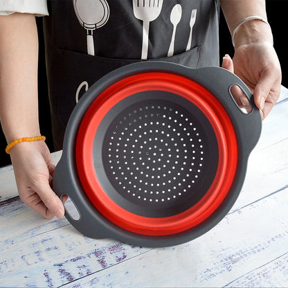 Silicone Folding Drain Basket Fruit Vegetable Washing Basket