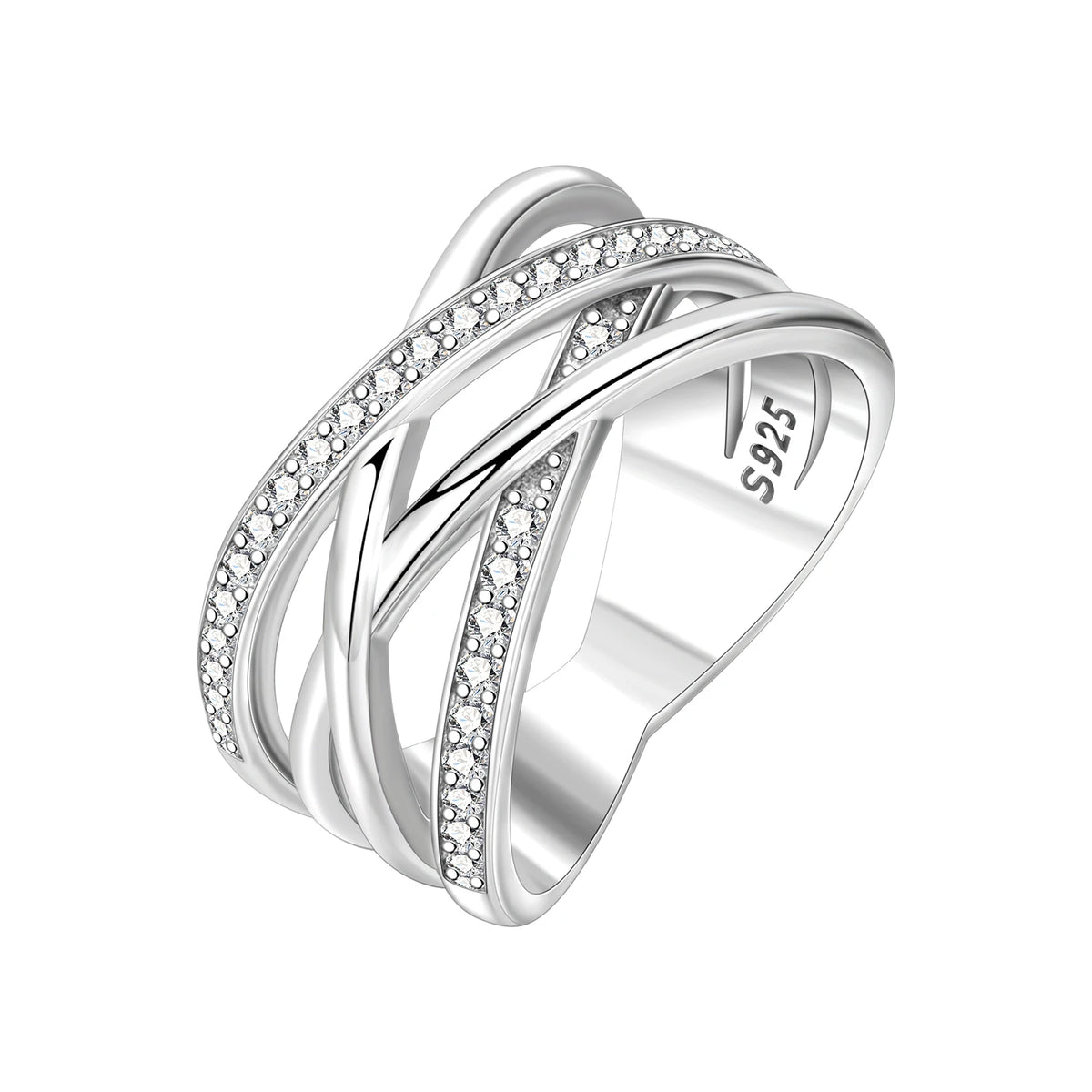 925 Sterling Silver Three-Ring Stackable Ring for Women