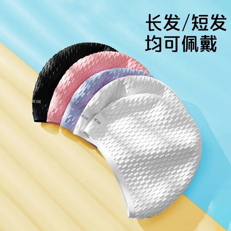 Silicone Swimming Caps Large Size Long Hair Ear Protection