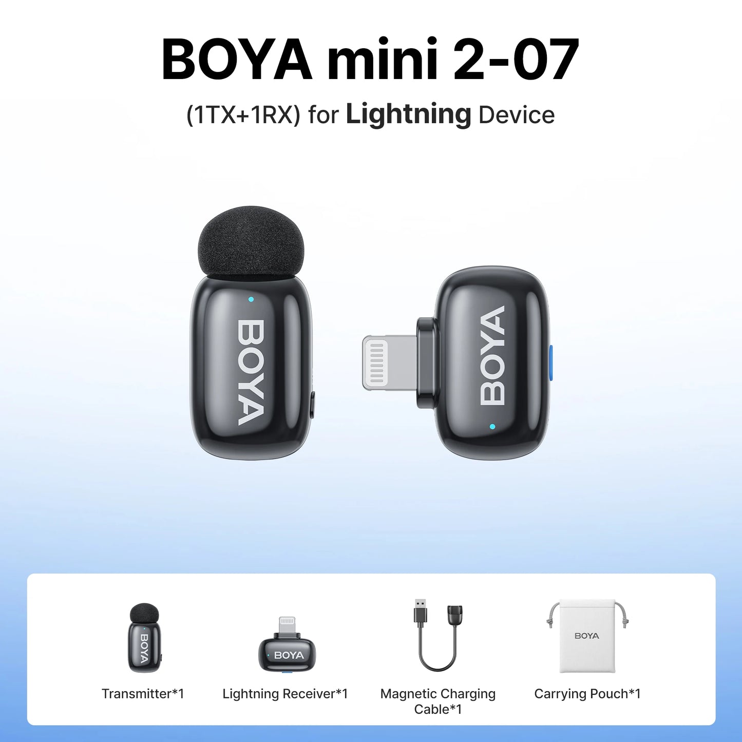 BOYA Mini 2 Wireless Lavalier Microphone AI Noise Reduction