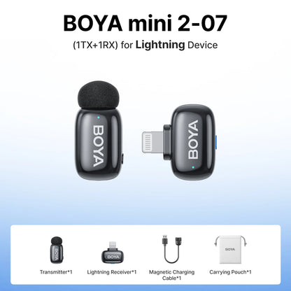 BOYA Mini 2 Wireless Lavalier Microphone AI Noise Reduction
