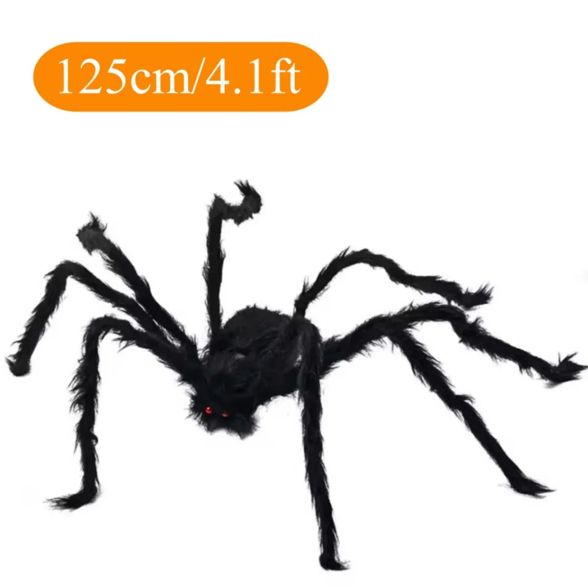 Halloween Plush Spider, 30-200cm Outdoor Giant Spider Decor Chamber Prank Black Spider