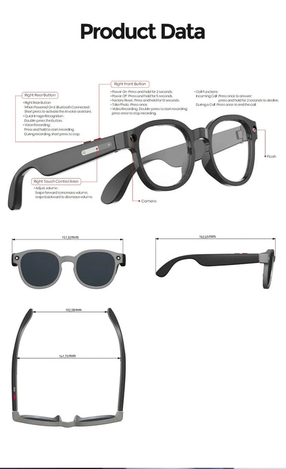 Lenovo AI Smart Glasses AI Translation 8MP HD Camera