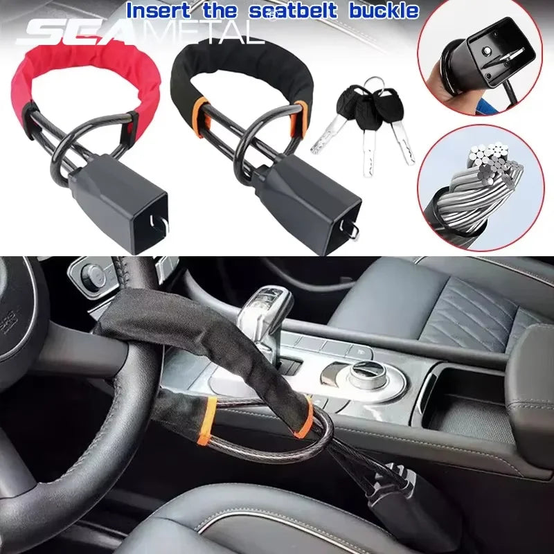 Car Steering Wheel Lock Reinforced Cable Lock