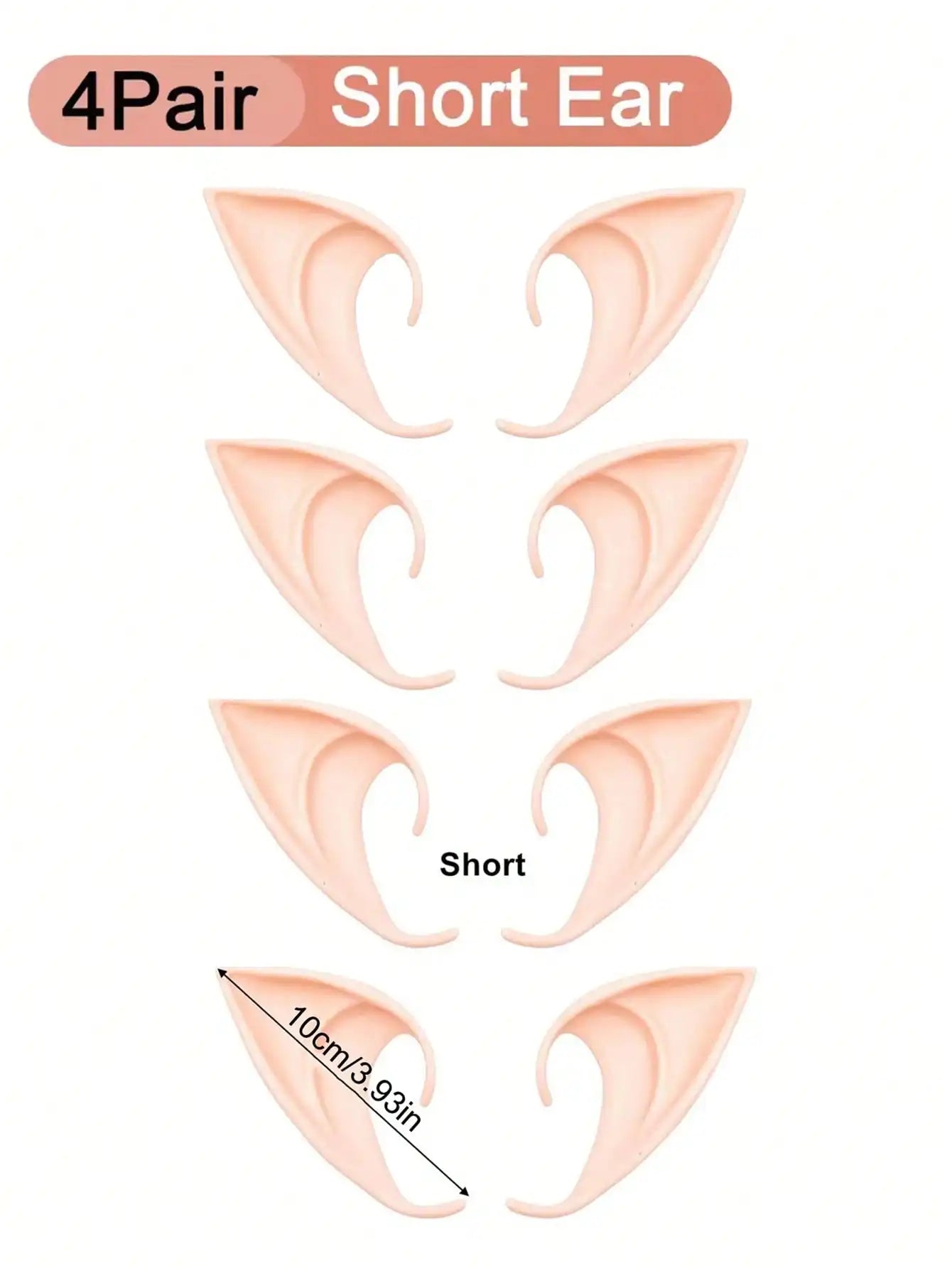 1/2/4Pairs Cosplay Fairy Pixie Elf Ears
