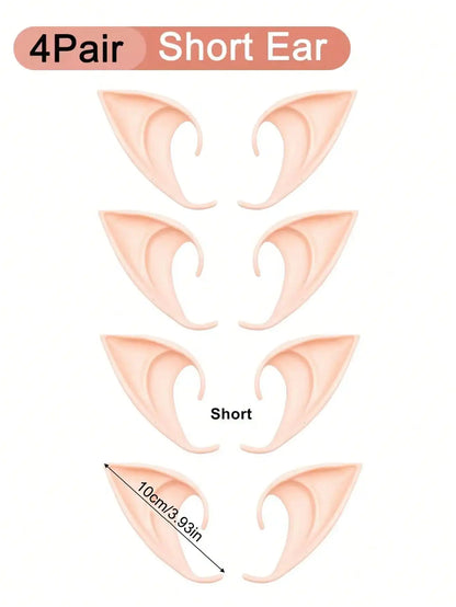 1/2/4Pairs Cosplay Fairy Pixie Elf Ears