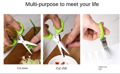 Multifunctional Scissors Stainless Steel 5 Layer Kitchen Scissors