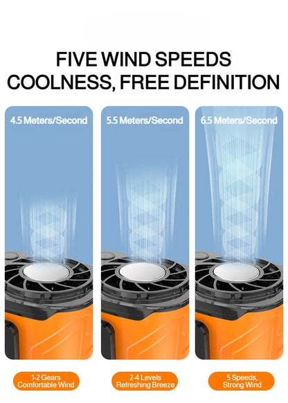 USB Rechargeable Waist-mounted Fan with Strong Light Turbine