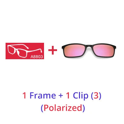5 In 1 Magnetic Clip On Glasses TR90 Optical Eyeglass