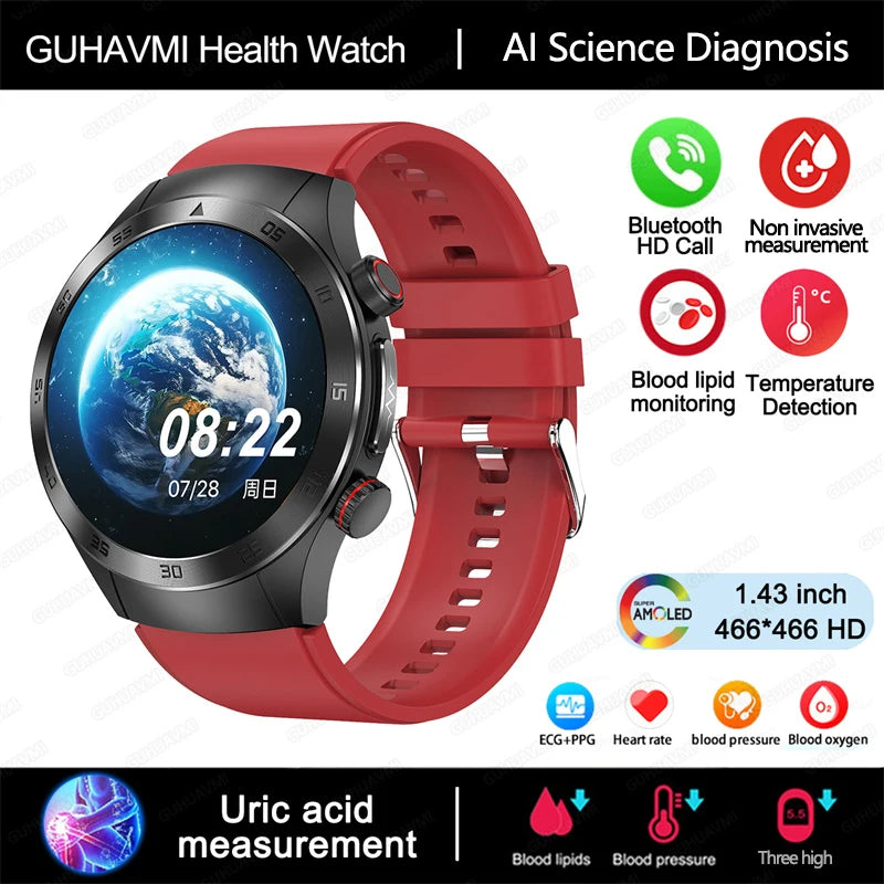 2025New Laser Therapy ECG+PPG Smartwatch For Men Women