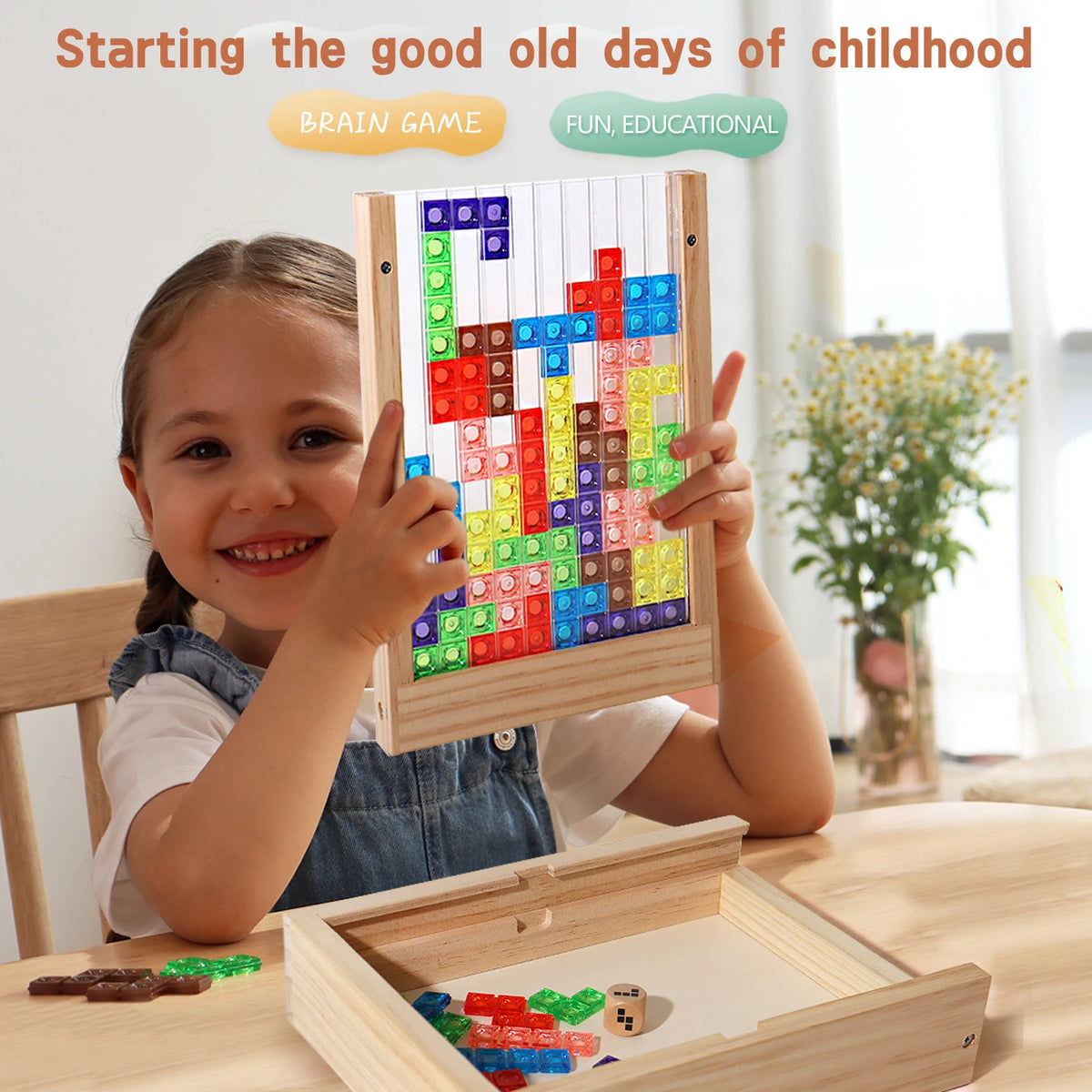 3D Transparent Tetris Puzzle Logic Thinking Brain Development