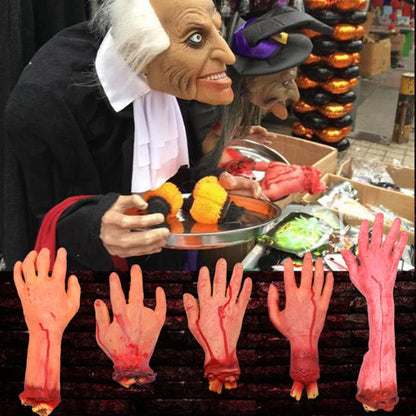 Horror Halloween Party Props Scary Bloody Fake Hand Finger Leg Foot Heart