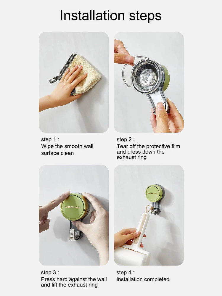 Strong Vacuum Suction Hooks Traceless No-Drilling Adhesive