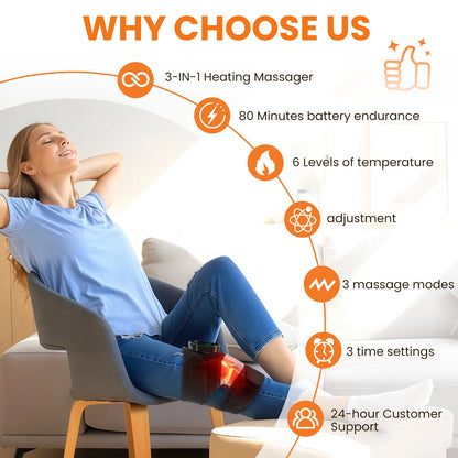 3-in-1 Heated Vibration Knee Massager