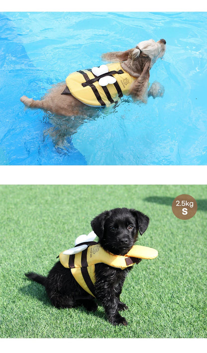 Summer Little Bee Dog Swimsuit Waterproof Puppy Life Jacket