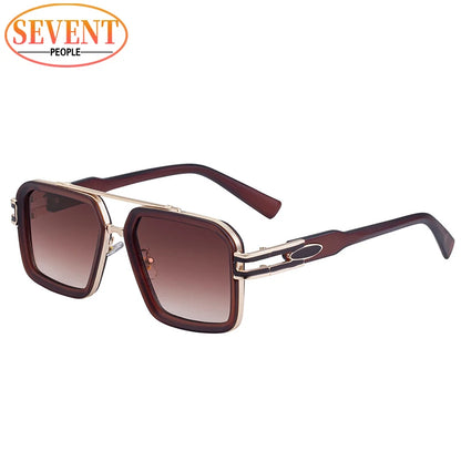 Oversized Steampunk Square Sunglasses Men Big Luxury Brand
