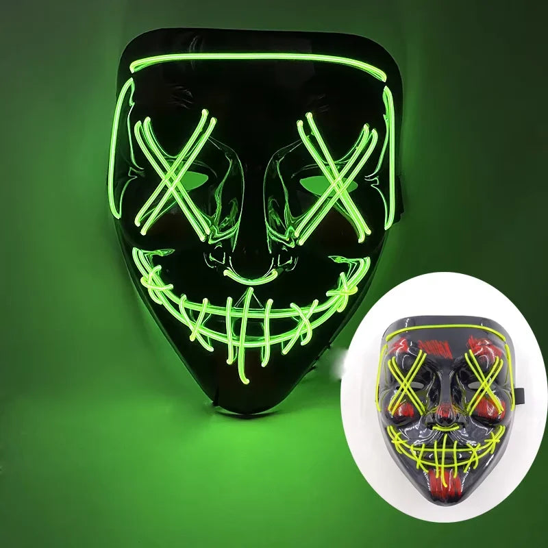 Wireless LED Purge Mask Halloween Horror Party Carnival Cosplay