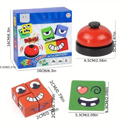 Kids Face Change Cube Game Montessori Expression Puzzle