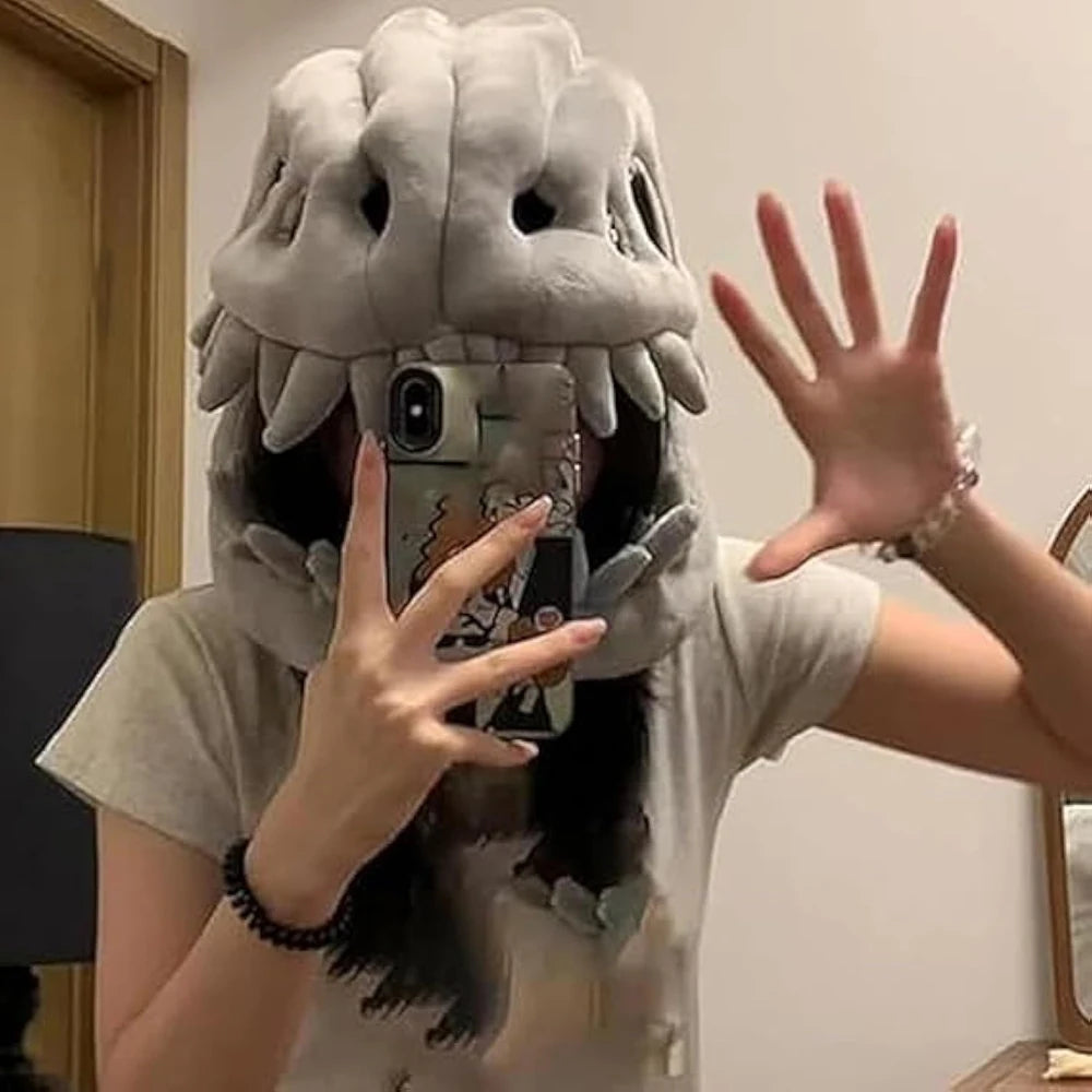 Dinosaur Skeleton Hat Funny Soft Dinosaur Skeleton