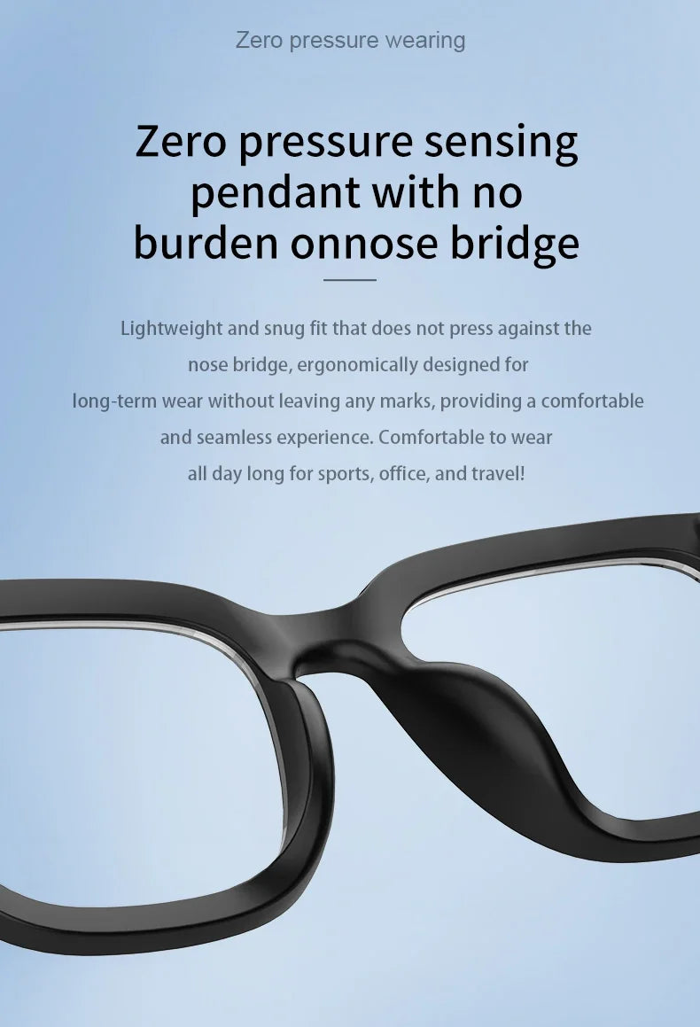 AI Translation Smart Glasses  Bluetooth Call Headphones