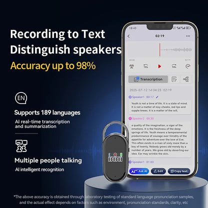 AI Voice Recorder Dictaphone with Real-Time Transcription