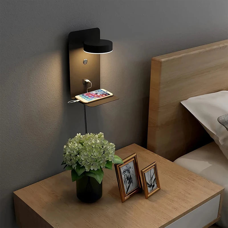 Bedroom Led Wall Lamps with USB Charge Wall Light