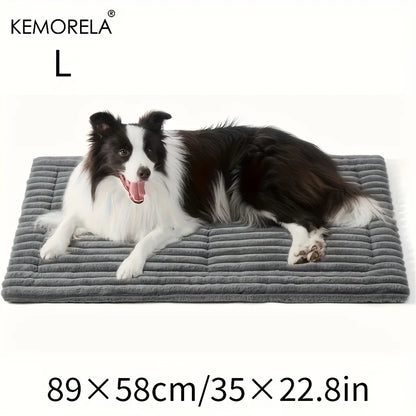 Extra Large Dog Bed Mat Soft Non-Slip Striped Plush