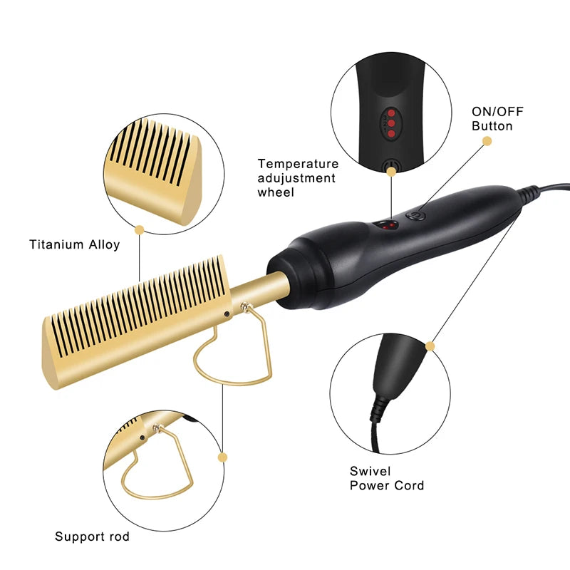 Hot Comb Straightener Electric Hair Straightener