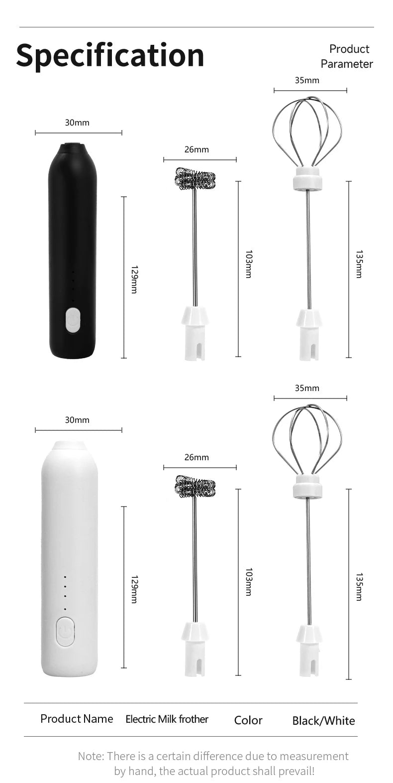 UPGRADED Electric Coffee Frother/MILK Whisk+Egg Beater