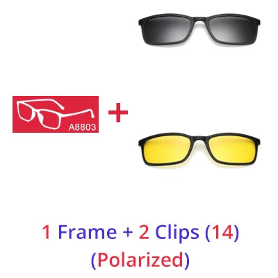 5 In 1 Magnetic Clip On Glasses TR90 Optical Eyeglass