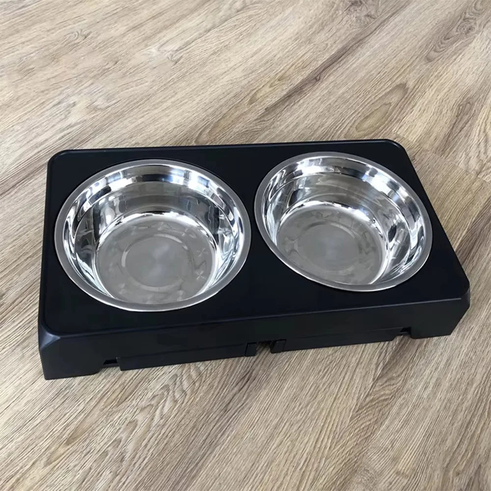 Elevated Dog Feeder Bowls Adjustable Raised Stand