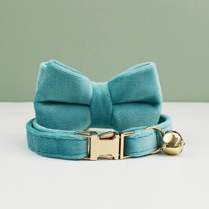 Velvet Cat Collar Bowknot Personalized Collar