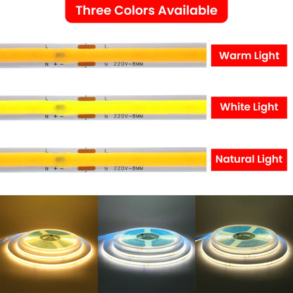 220V 110V 5m-20m COB LED Strip Light Lighting Flexible