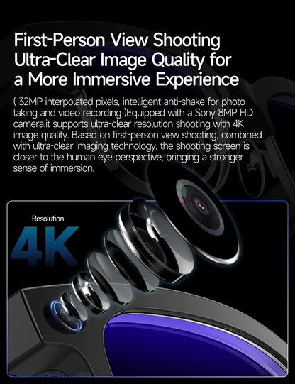 New Men Smart AI Glasses 4K HD 800MP Camera Chat GPT