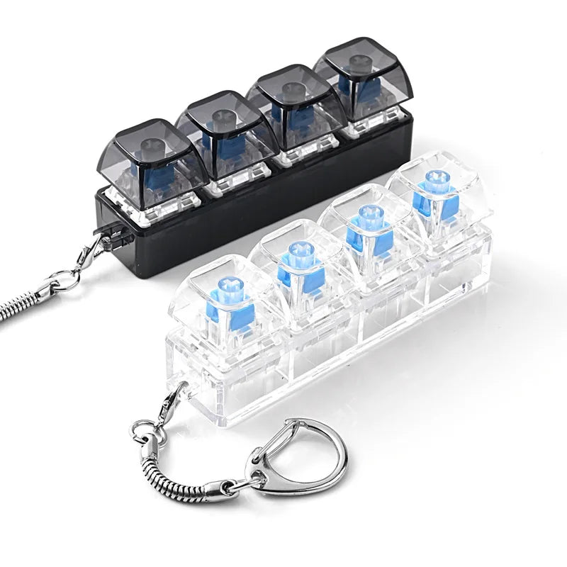 4-Button Fingertip Keychain RGB Fidget Stress Relief
