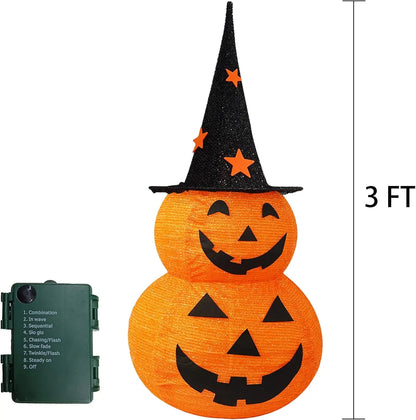 Halloween Pumpkin Decorations Collapsible Jack-o-Lantern Lights