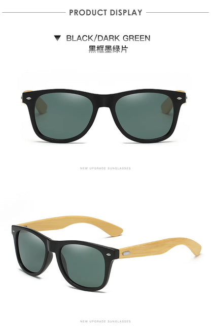 Sunglasses Men Wood Bamboo Polarized UV400 Retro Vintage