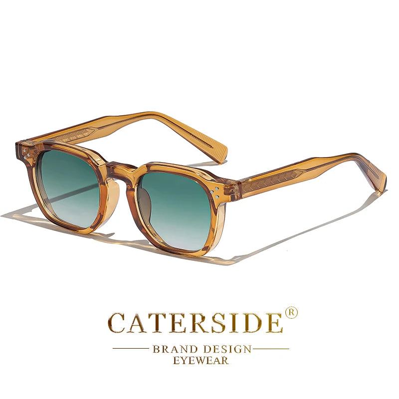 CATERSIDE Retro Punk Men Sunglasses Small Frame Square