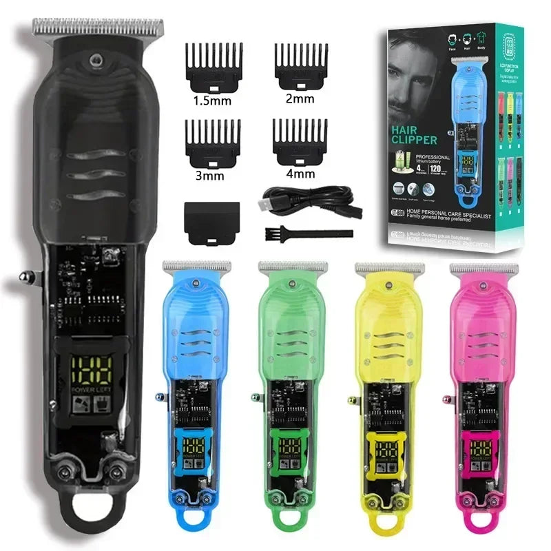 Hair Cut Machine Rechargeable Hair Clippers Transparent
