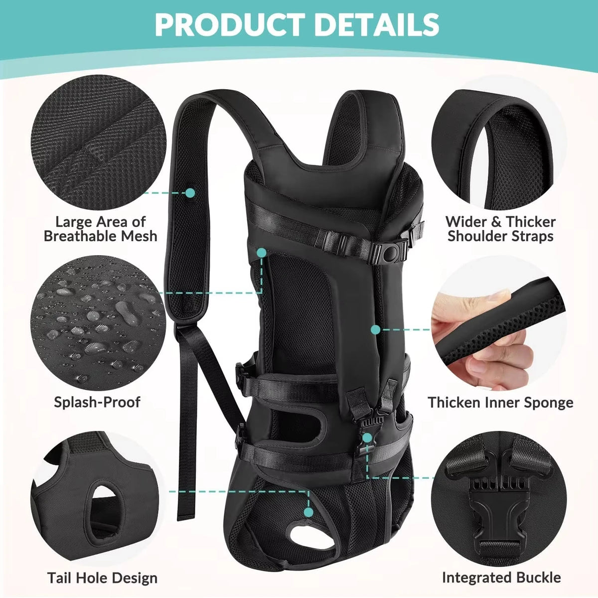 Dogs Carrier Backpack Thickened Sponge Pet Front Dog Carrier