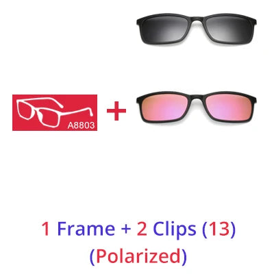 5 In 1 Magnetic Clip On Glasses TR90 Optical Eyeglass