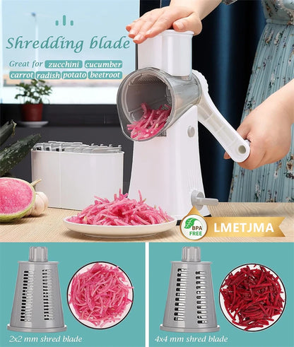 LMETJMA 5 in 1 Rotary Cheese Grater Shredder Kitchen