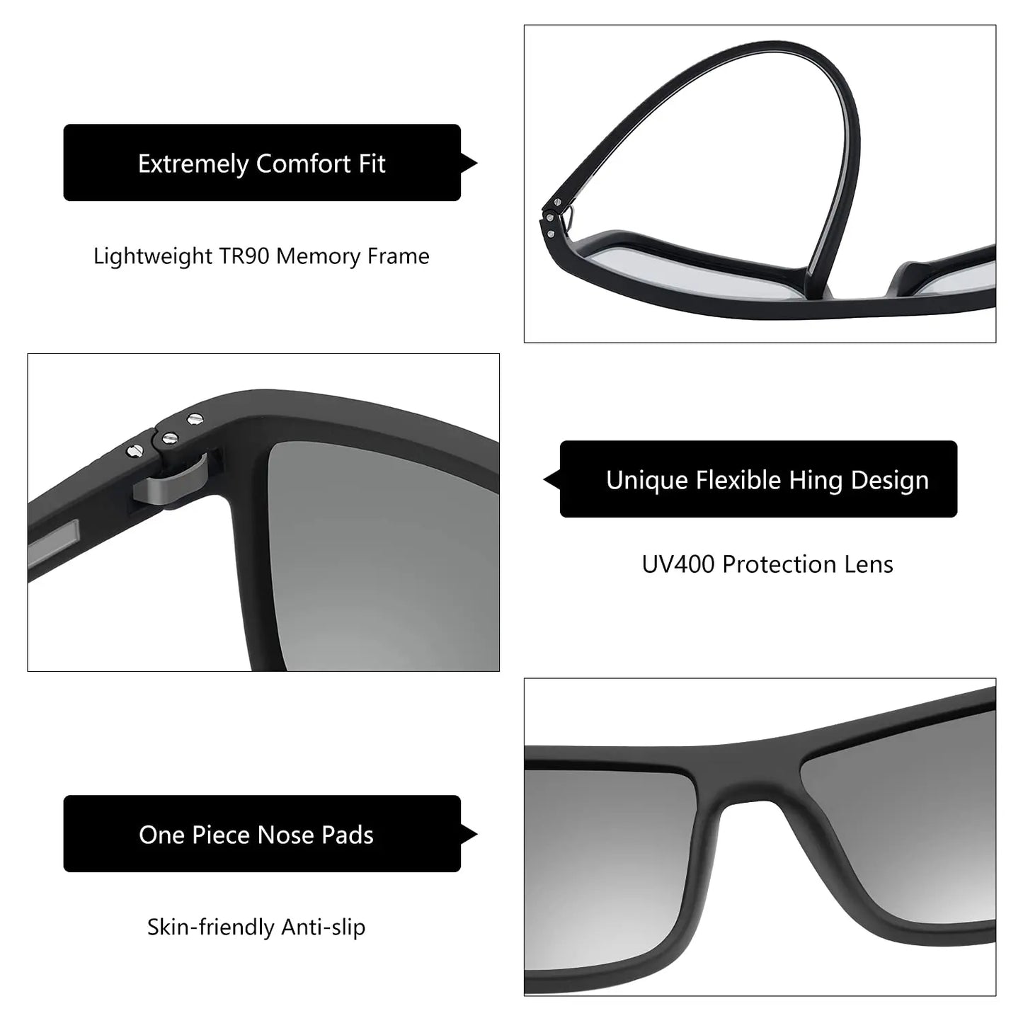 Polarized Sunglasses for Men Shades Lightweight TR90 Frame